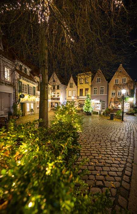 Schnoor Bremen in der Weihnachtszeit